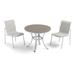 Travira 3-Piece 36" Cafe Bistro Table and Orso Side Chairs Set - Vintage Tekwood Top - Fog Sling