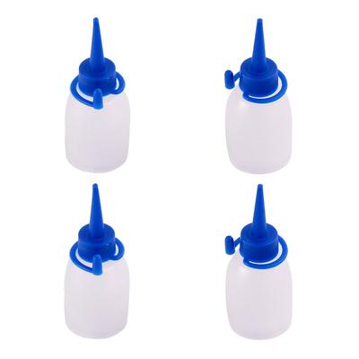 Plastic Liquid Water Oil Sauce Vinegar Dispensing Squeeze Bottle 25ml 4 Pcs - Blue,Clear