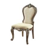 ACME Furniture Latisha Upholstered Side Chair in Antique Oak Finish Upholstered | 44 H x 24 W x 26 D in | Wayfair DN01358
