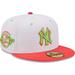 Men's New Era White/Coral York Yankees 100th Anniversary Strawberry Lolli 59FIFTY Fitted Hat