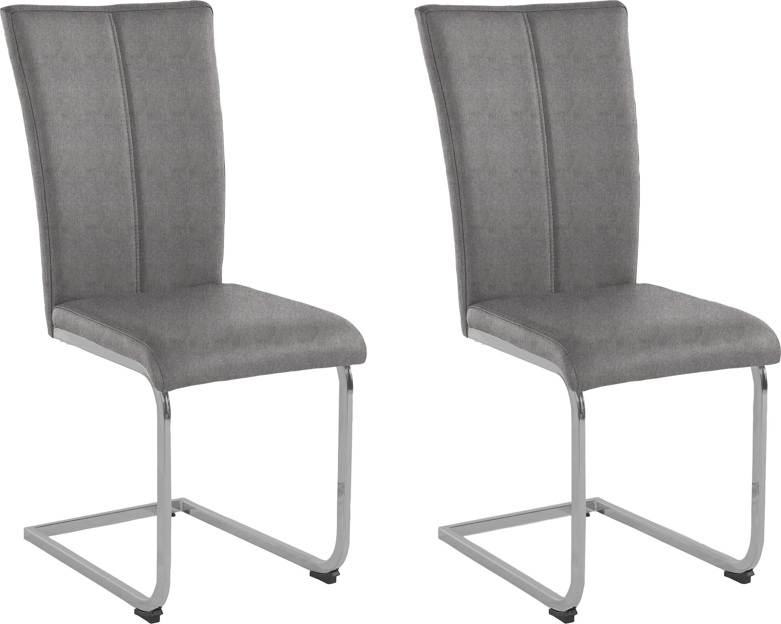 Freischwinger HOME AFFAIRE "Nils", grau (anthrazit (fantasy 8203)), B:42,5cm H:100cm T:60cm, Metall, Polyester, Sperrholz, Stühle, Stuhl belastbar bis 120 Kg, Gestell Metall im Chrom-Look oder Schwarz Image
