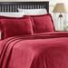 Geometric Fret Bedspread Set, Twin, Burgundy