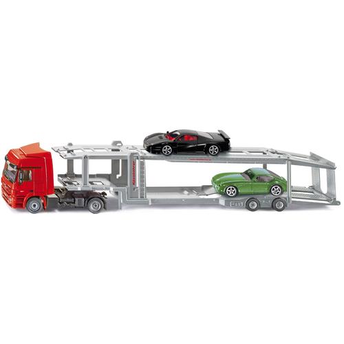 "Spielzeug-LKW SIKU ""SIKU Super, Autotransporter (3934)"" Spielzeugfahrzeuge bunt (rot, silberfarben) Kinder Spielzeug-LKW Spielzeugfahrzeuge inkl. 2 Spielzeugautos"