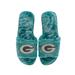 Women's FOCO Green Bay Packers Rhinestone Fuzzy Slippers