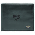 Men's Fossil Black SMU Mustangs Leather Ryan RFID Flip ID Bifold Wallet