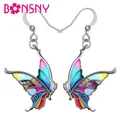 BONSNY-Boucles d'oreilles papillon en alliage d'émail pour femmes et filles boucles d'oreilles