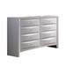Eight Drawers Wooden Dresser with Bevel Drawer Fronts, White