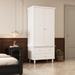 Timechee Two Door Armoires Wardrobes Three Drawers and Hanging Rod