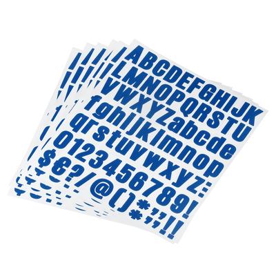 1 Inch Self Adhesive Waterproof Vinyl Letter Number Stickers 6 Sheet Dark Blue - Dark Blue