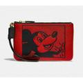 Coach Bags | Coach Small Red Wallet Disney Mickey Mouse X Keith Haring Purse Wristlet Bag New | Color: Black/Red | Size: Os