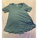 Lularoe Dresses | Lularoe Women's Short Sleeve Scoop Neck Striped Comfortable Stretch Dress Small | Color: Black/Green | Size: S