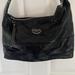 Coach Bags | Coach Shoulder Bag, Black Patent Leather, Light Blue Lining, Lightly Used | Color: Black | Size: 13x8