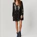 Free People Dresses | Free People Sweet Tennessee Embroidered Mini Dress | Color: Black/Tan | Size: Xs