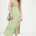 Free People Dresses | New Free People Sz L Linda Jo Smocked Embroidered Gauze Midi Dress | Color: Green | Size: L