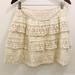 Anthropologie Skirts | Anthropologie Leifsdottir Lace Tiered Skirt 4 Antique Ivory Crochet | Color: Cream/White | Size: 4