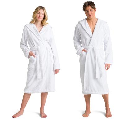 Unisex-Bademantel MÖVE "Superwuschel Kapuze, ideal für Sauna & Spa, Hotelbademantel" Gr. XL, weiß (snow), L:120cm in Gr. XL, Walkfrottee, Hausmäntel, in Uni Image