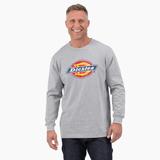 Dickies Men's Tri-Color Logo Graphic Long Sleeve T-Shirt - Heather Gray Size 2Xl (WL22A)