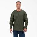 Dickies Men's Long Sleeve Henley T-Shirt - Olive Green Size XS (WLR05)