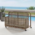 Ridley Outdoor Wicker And Metal Pool Storage Caddy - Crosley CO7308BR-GY