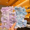 Pinces à cheveux en dentelle pour enfants barrettes latérales pour filles nœud grillé fleur