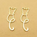 Breloque chat plaqué or pour bijoux boucle d'oreille pendentif bracelet collier fournitures de