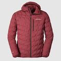 Eddie Bauer Men's MicroTherm FreeFuse Stretch Down Hooded Puffer Jacket - Dusty Red - Size XXL