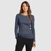 Eddie Bauer Women's Favorite Long-Sleeve Crewneck T-Shirt - Heather Indigo - Size XL