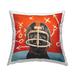 Stupell Black Dog Football Helmet Red Sports Plays Printed Throw Pillow by Lucia Heffernan