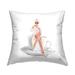 Stupell Chic Morning Coffee Woman Robe Glam Brand Printed Throw Pillow by Ziwei Li