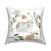Stupell Cozy Gray Cat Flower Petal Botanicals Printed Throw Pillow by Melissa Wang