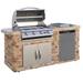 7ft. Stone Veneer Gas Grill Island in Stainless with 4-Burner Propane