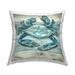 Stupell Nautical Blue Crab Grainy Pattern Boardwalk Printed Throw Pillow by Paul Brent