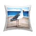 Stupell Ocean Vibes Seagull Standing Vivid Beach Shore Printed Throw Pillow by Elizabeth Tyndall