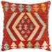 Boho Chic Silva Turkish Hand-Woven Kilim Pillow - 18'' x 18''