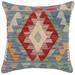 Boho Chic Griffith Turkish Hand-Woven Kilim Pillow - 18'' x 18''