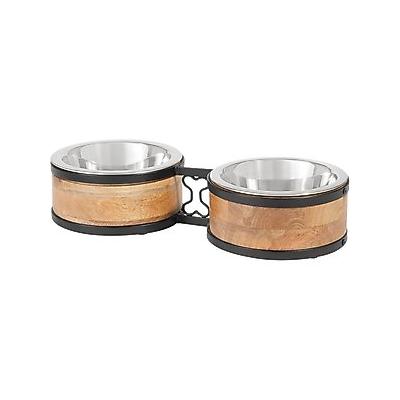 Frisco Premium Elevated Bone Design Stainless Steel Double Diner Dog & Cat Bowl, 3 Cup