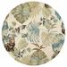 Blue/White 90 x 90 x 0.5 in Area Rug - Bay Isle Home™ 7" Round Wool Ivory Or Blue Area Rug Wool | 90 H x 90 W x 0.5 D in | Wayfair