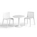 Highland Dunes Espenson Bistro Outdoor Dining Set Table w/ Milan Chairs Plastic in White | 27.6 W x 27.6 D in | Wayfair