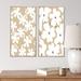 Winston Porter White Minimalistic Abstract Flowers Silhouettes I - 2 Piece Print Set Metal in Brown/White | 32 H x 32 W x 1 D in | Wayfair