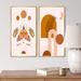Gracie Oaks Modern Earth Tones Elements w/ Wildlife I - 2 Piece Print Set Canvas in Brown/Pink | 20 H x 24 W x 1 D in | Wayfair