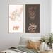 Dakota Fields Floral Human Anatomy Inspirational Typography I - 2 Piece Graphic Art Set Canvas in Black/Green/Orange | 1.5 D in | Wayfair