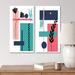 George Oliver Scandinavian Abstract Minimalistic Geometrics I - 2 Piece Print Set Canvas in Black/Blue/Green | 20 H x 24 W x 1 D in | Wayfair