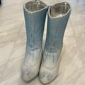 Disney Shoes | Disney Princess Elsa Boots Euc | Color: Blue/White | Size: 7/8 Toddler/Girls