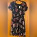 Torrid Dresses | 00 Black W/ Flower Pattern Midi Torrid Dress | Color: Black | Size: 00