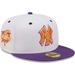 Men's New Era White/Purple York Yankees 2000 World Series Grape Lolli 59FIFTY Fitted Hat