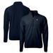 Men's Cutter & Buck Navy Michigan Wolverines Vault Cascade Eco Sherpa Fleece Big Tall Quarter-Zip Top