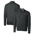 Men's Cutter & Buck Heather Charcoal Auburn Tigers Lakemont Tri-Blend Big Tall Quarter-Zip Pullover Sweater