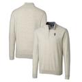 Men's Cutter & Buck Oatmeal Villanova Wildcats Lakemont Tri-Blend Big Tall Quarter-Zip Pullover Sweater