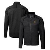 Men's Cutter & Buck Heather Charcoal Grambling Tigers Mainsail Sweater-Knit Big Tall Full-Zip Jacket