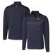 Men's Cutter & Buck Navy Michigan Wolverines Big Tall Traverse Stripe Stretch Quarter-Zip Pullover Top